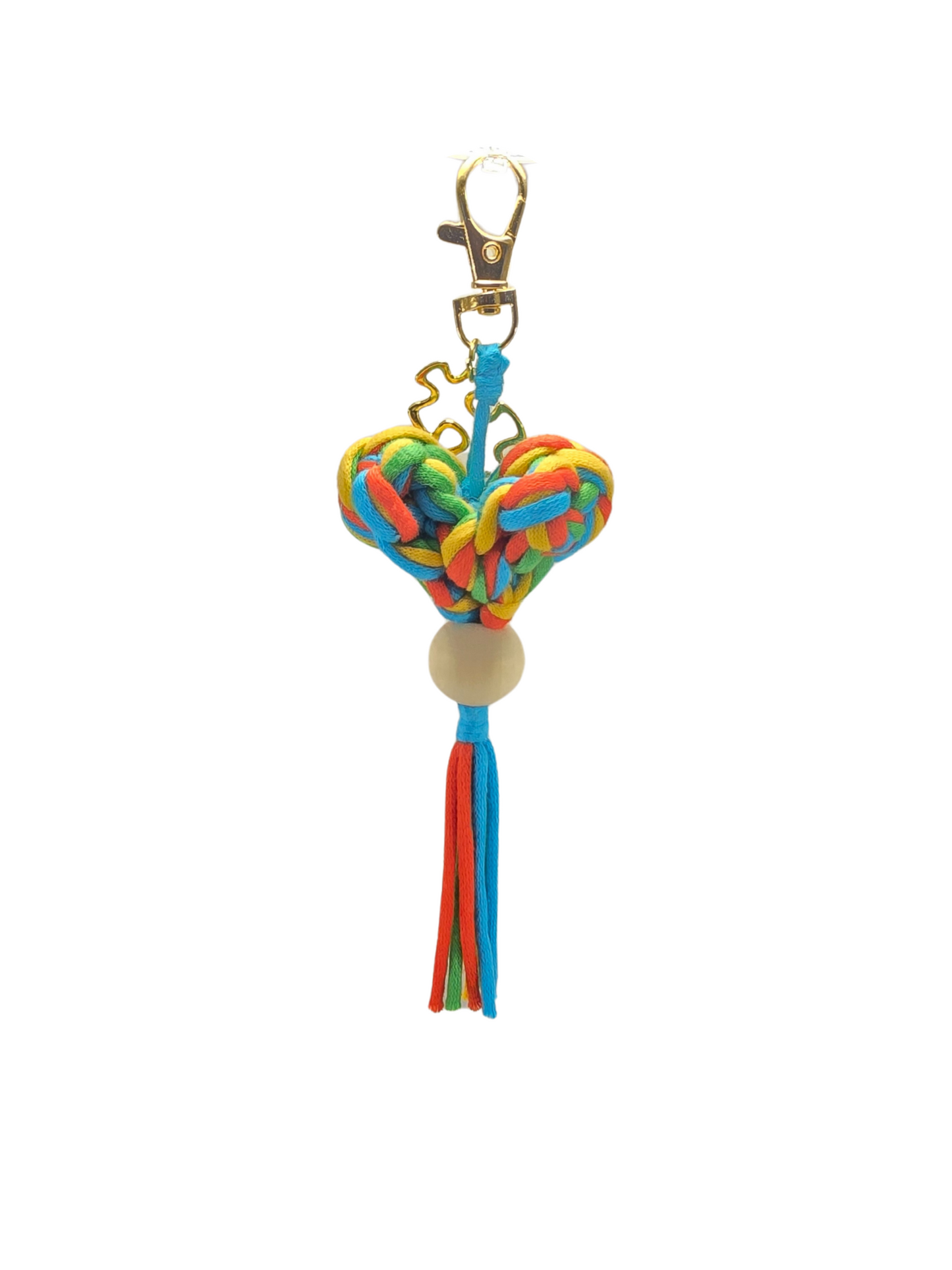 Autism - Walking Heartbeat in Multicolor with Gold Keychain