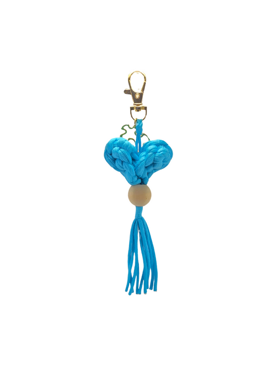 Autism- Walking Heartbeat in Blue with Gold Keychain