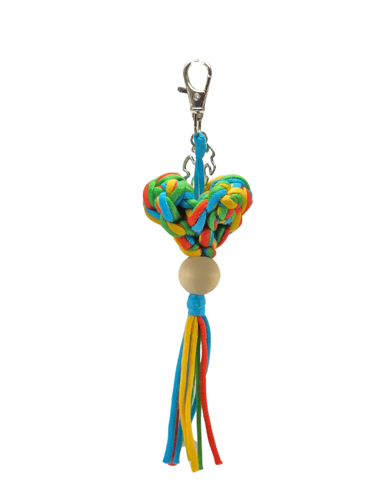 Autism- Walking Heartbeat in Multicolor with Silver Keychain