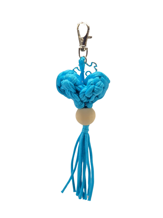 Autism - Walking Heartbeat in Blue with Silver Keychain